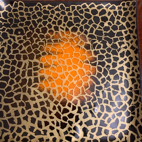 Fused Art Glass 10 3/4” Square Hand Made Hanna Bahral  Jerusalem Israel - Picture 5 of 8